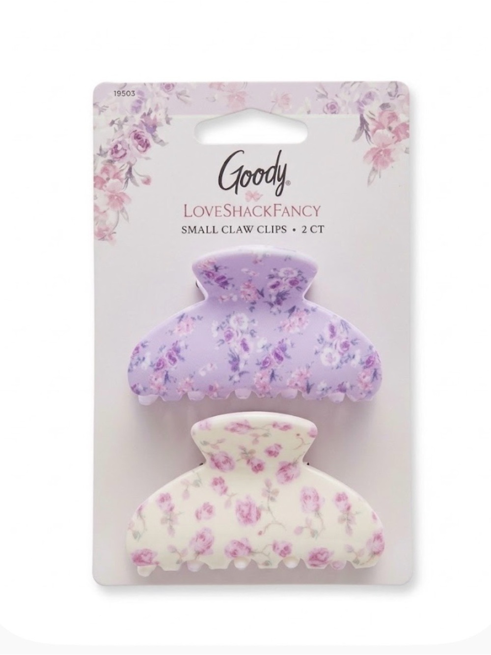 Loveshack Fancy Claw Clips - Lavender & Cream (2 Pack)